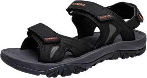 Men's Beach Sandals Summer Two Way Outdoor Sports Sandals Adjustable Strap Walking Sandals Arch Support Sandals