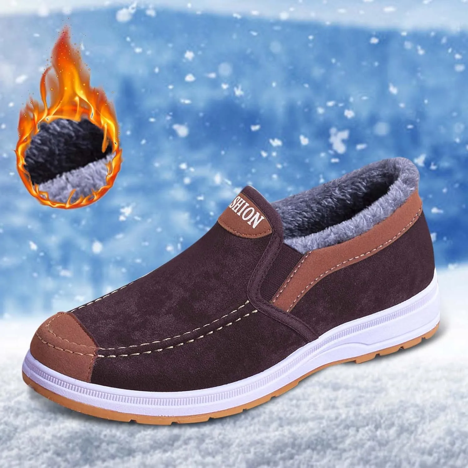 Mens Casual Loafer Shoes Soft Walking Shoes Breathable Lightweight for Adult Male Winter Walking Shoes for Men