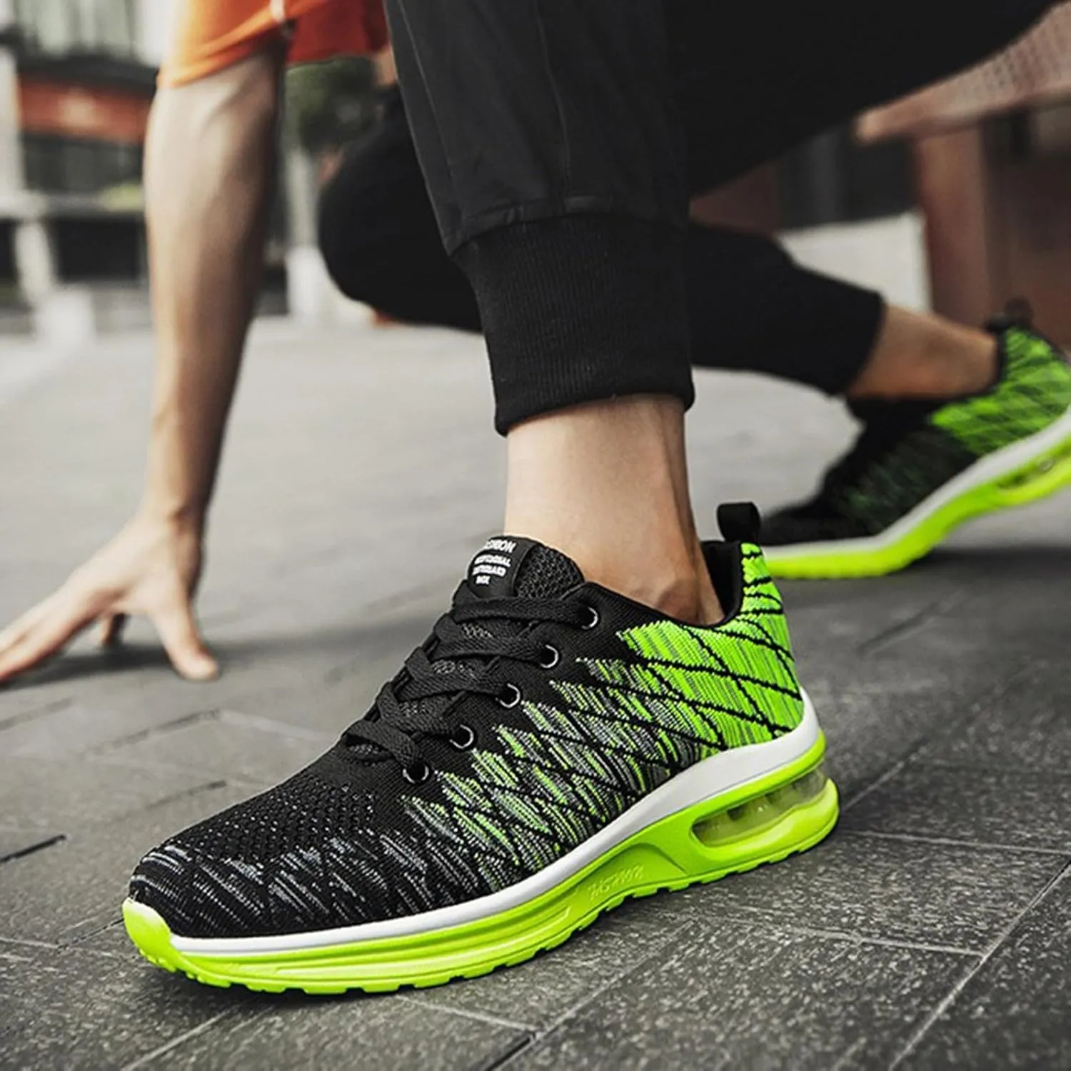 Men's Lace Up Memory Foam Sneakers Lightweight Breathable Slip On Running Shoe Lightweight Work Shoes for Men