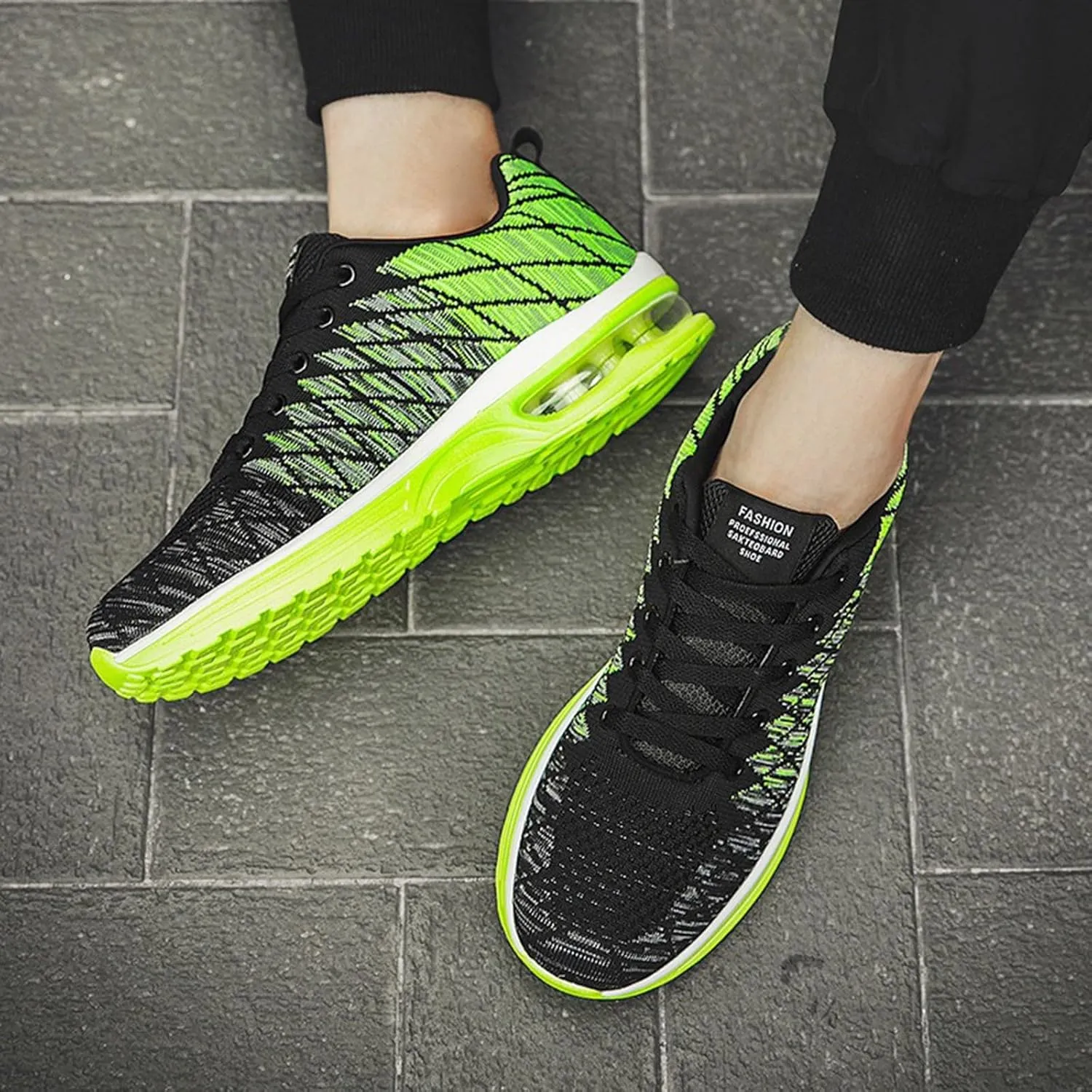 Men's Lace Up Memory Foam Sneakers Lightweight Breathable Slip On Running Shoe Lightweight Work Shoes for Men