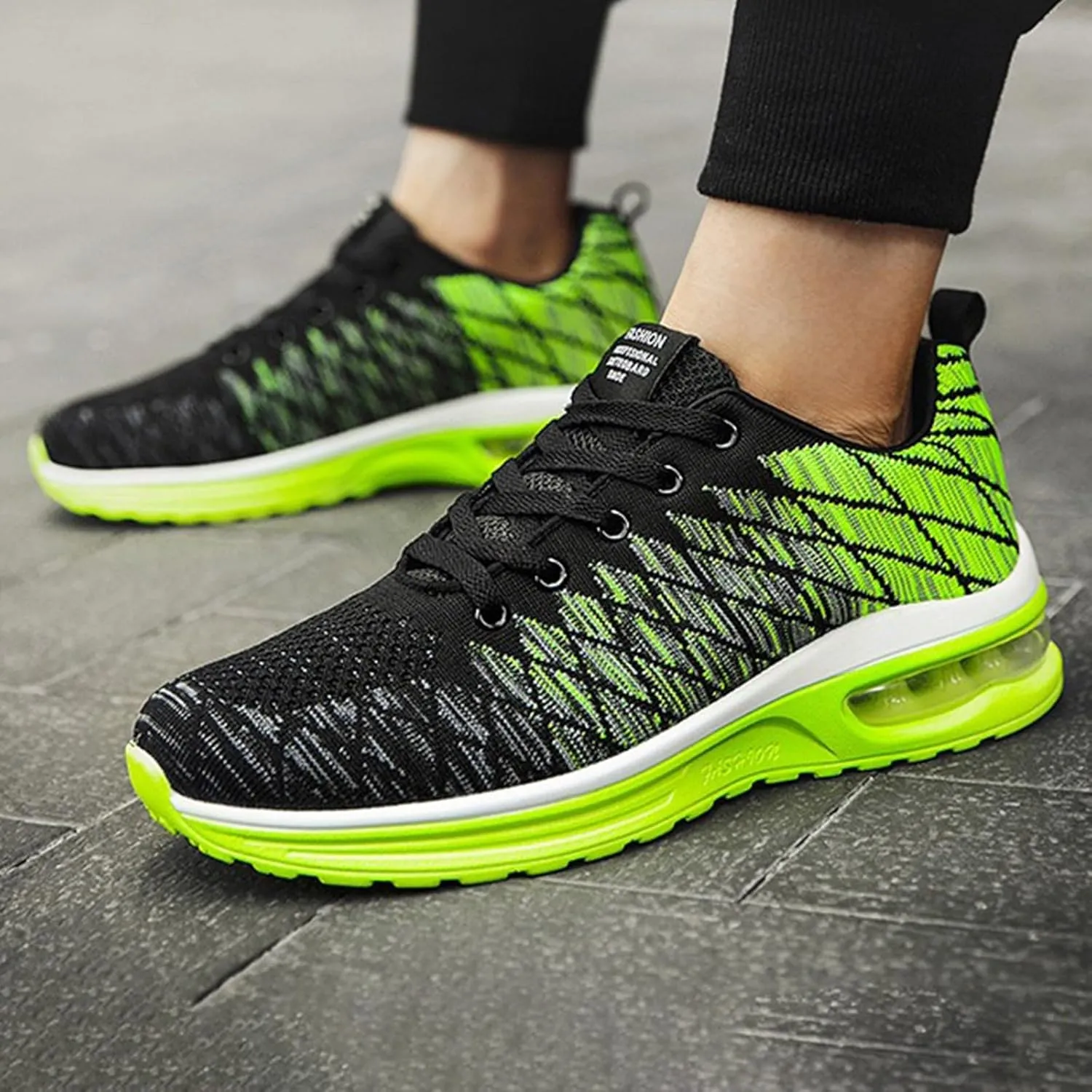 Men's Lace Up Memory Foam Sneakers Lightweight Breathable Slip On Running Shoe Lightweight Work Shoes for Men