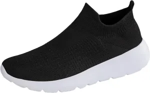 Men's Lightweight Non Slip Barefoot Shoes Lightweight Breathable Slip On Running Shoe Comfortable Stretch Shoes