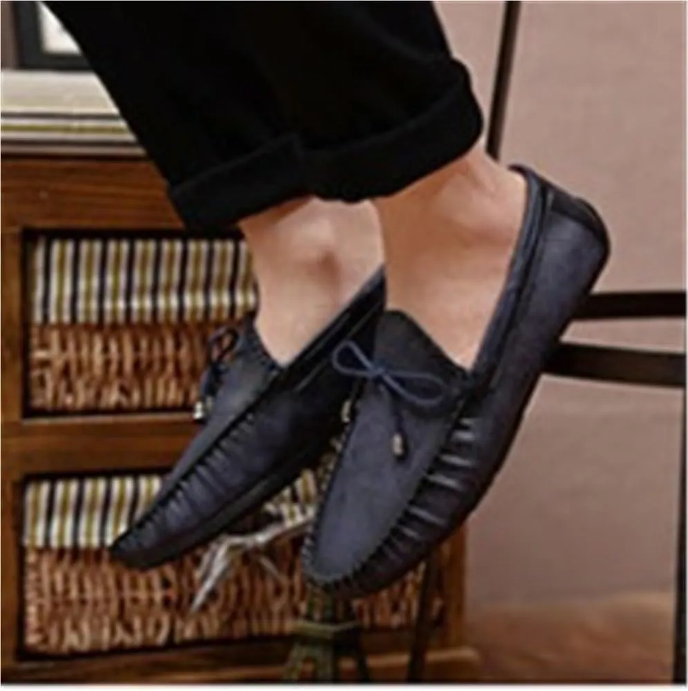 Men's Loafers PU Vintage Style Deck Shoes Stitching Details Round Toe Flexible Slip Resistant Comfortable Prom Slip-ons