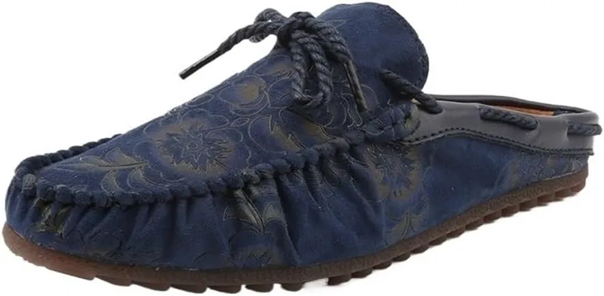 Mens Loafers Shoe Floral Vegan Leather Moccasins Loafers Shoes Lightweight Comfortable Flexible Fashion Outdoor Slip-on