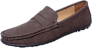 Men's Loafers Shoes Vegan Leather Driving Loafers Solid Color Slip Resistant Flat Heel Flexible Walking Classic Slip-ons