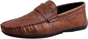 Men's Loafers Solid Color Round Toe Loafers Flexible Slip Resistant Anti-Slip Prom Classic Slip-ons