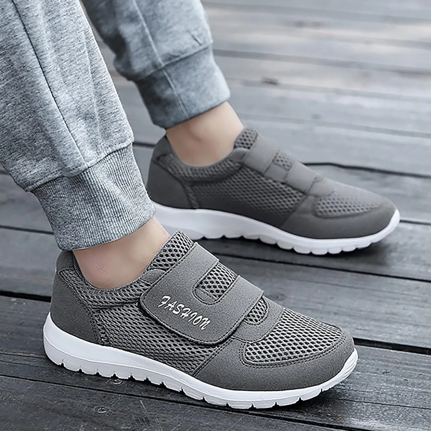Men's Reathable Stretch Canvas Shoes Lightweight Sport Gym Jogging Walking Sneaker Lightweight Minimalist Shoes
