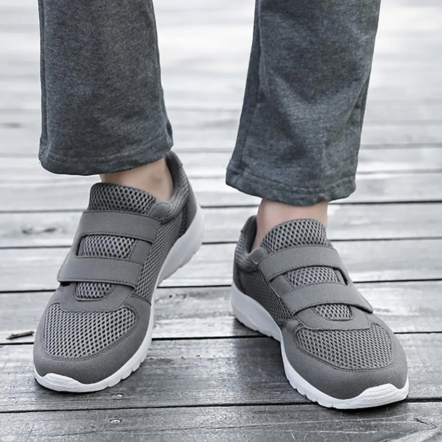 Men's Reathable Stretch Canvas Shoes Lightweight Sport Gym Jogging Walking Sneaker Lightweight Minimalist Shoes