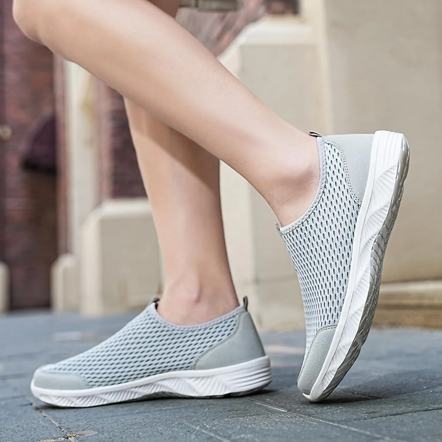 Men's Stylish Lightweight Sneakers Comfortable Lightweight Casual Walking Shoe Convenient Elderly Slip on Shoes