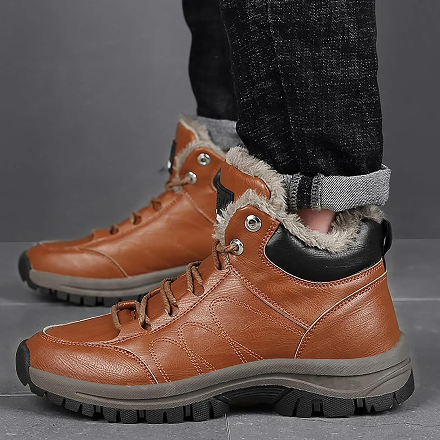 Men's Work Boots Composite Toe Hiking Sneakers Comfortable Warm Women's Safety Shoes Insulated Waterproof Work Shoes Non-Slip Hike Grounded Footwear