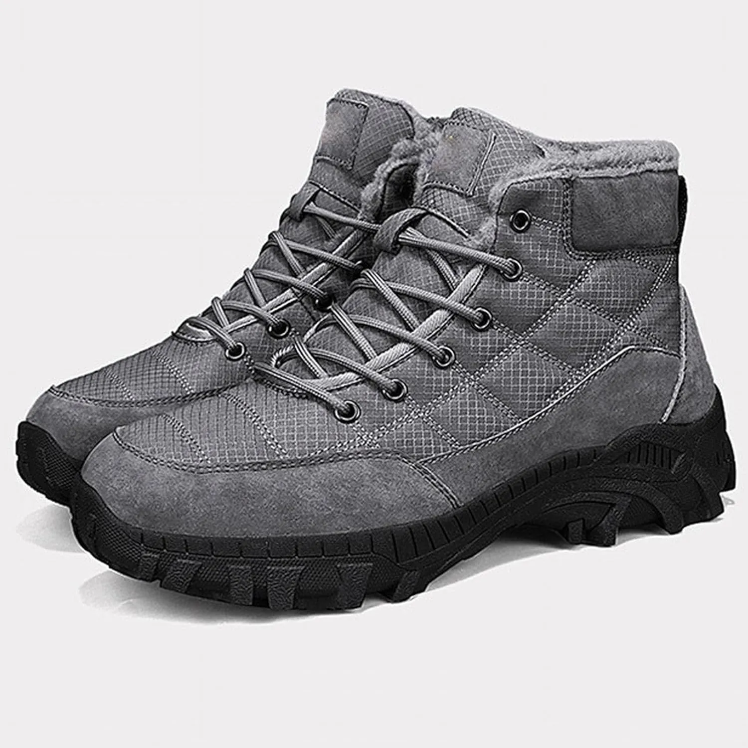 Mens Work Boots Slip On Hiking Sneakers Women's Slip On Warm Womens Working Shoes Steel Toe Slip On Platform Shoes Lightweight Comfortable Hike Grounded Footwear