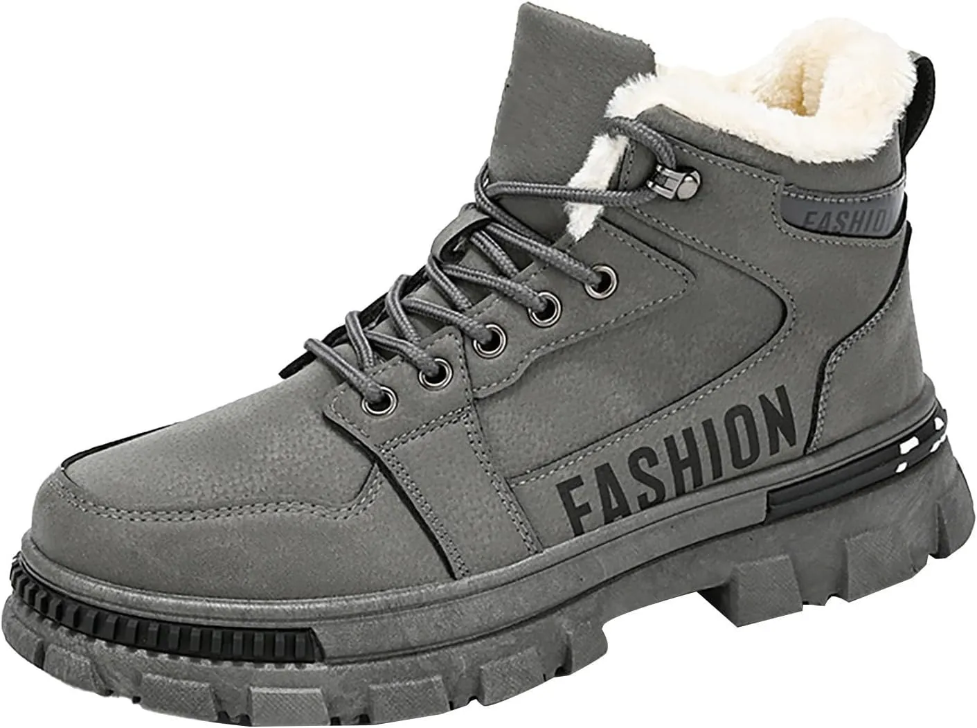 Men's Work Boots Steel Toe Hiking Sneakers Warm Fur Lined Working Shoes for Women Nonslip Waterproof Platform Shoes Work Hike Grounded Footwear