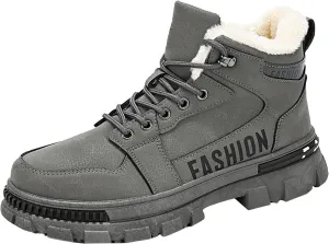 Men's Work Boots Steel Toe Hiking Sneakers Warm Fur Lined Working Shoes for Women Nonslip Waterproof Platform Shoes Work Hike Grounded Footwear