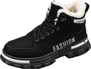 Men's Work Boots Steel Toe Hiking Sneakers Warm Fur Lined Working Shoes for Women Nonslip Waterproof Platform Shoes Work Hike Grounded Footwear