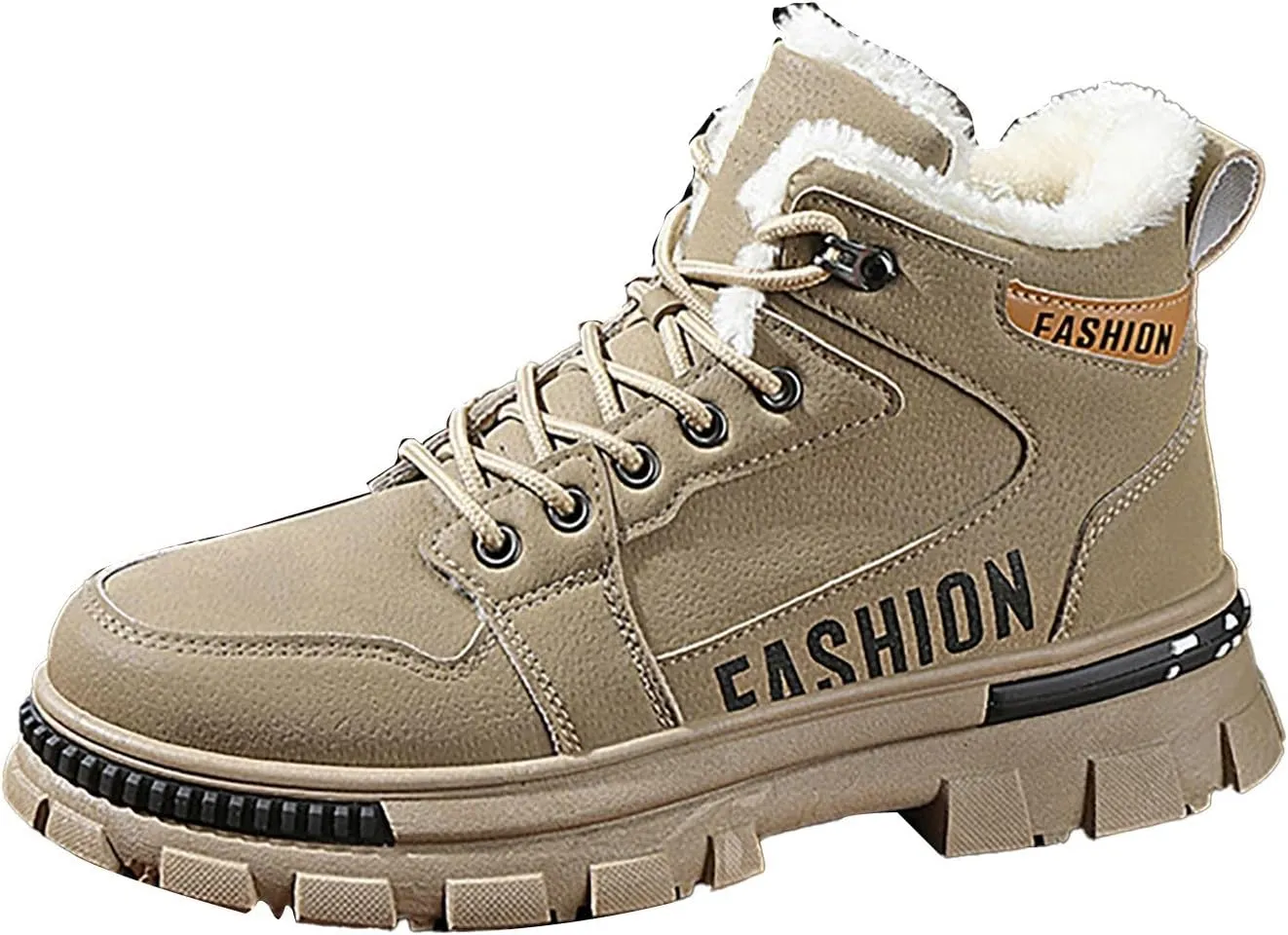Men's Work Boots Steel Toe Hiking Sneakers Warm Fur Lined Working Shoes for Women Nonslip Waterproof Platform Shoes Work Hike Grounded Footwear