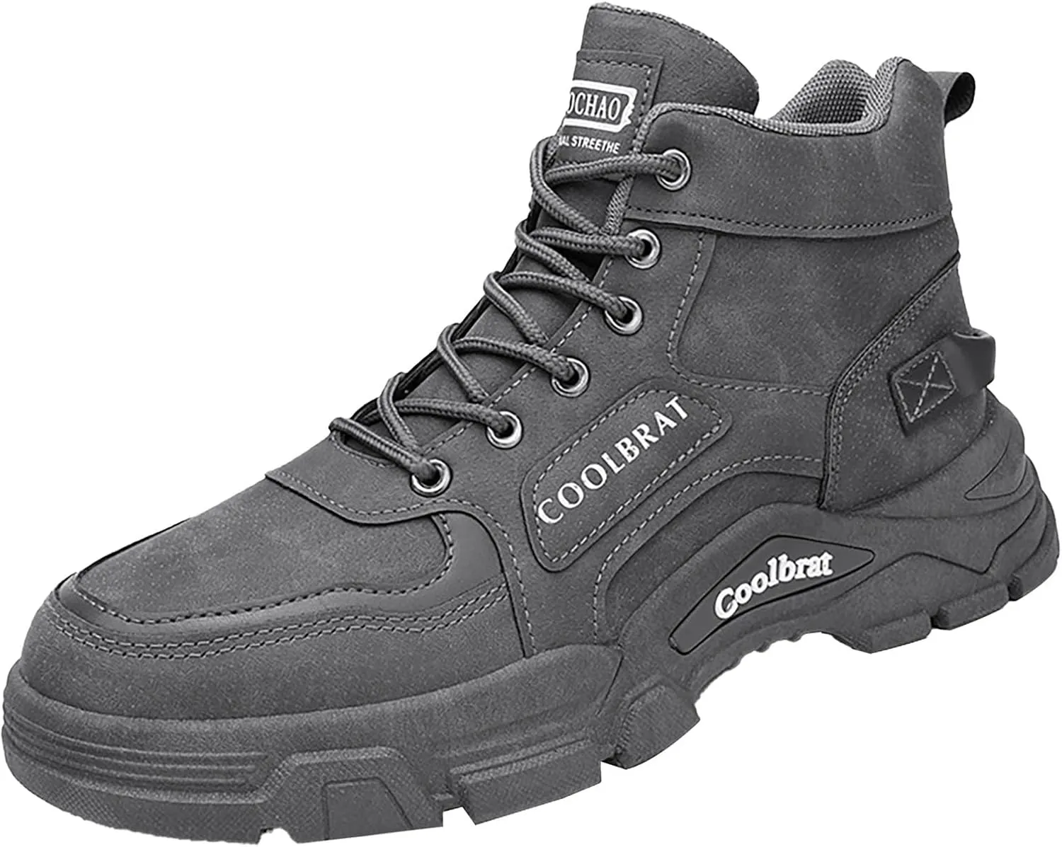 Men's Work Boots Waterproof Hiking Sneakers Shoes Warm Fur Lined Women's Working Shoes with Zipper Work Botas Soft Toe Non Slip Rubber Sole Hike Grounded Footwear