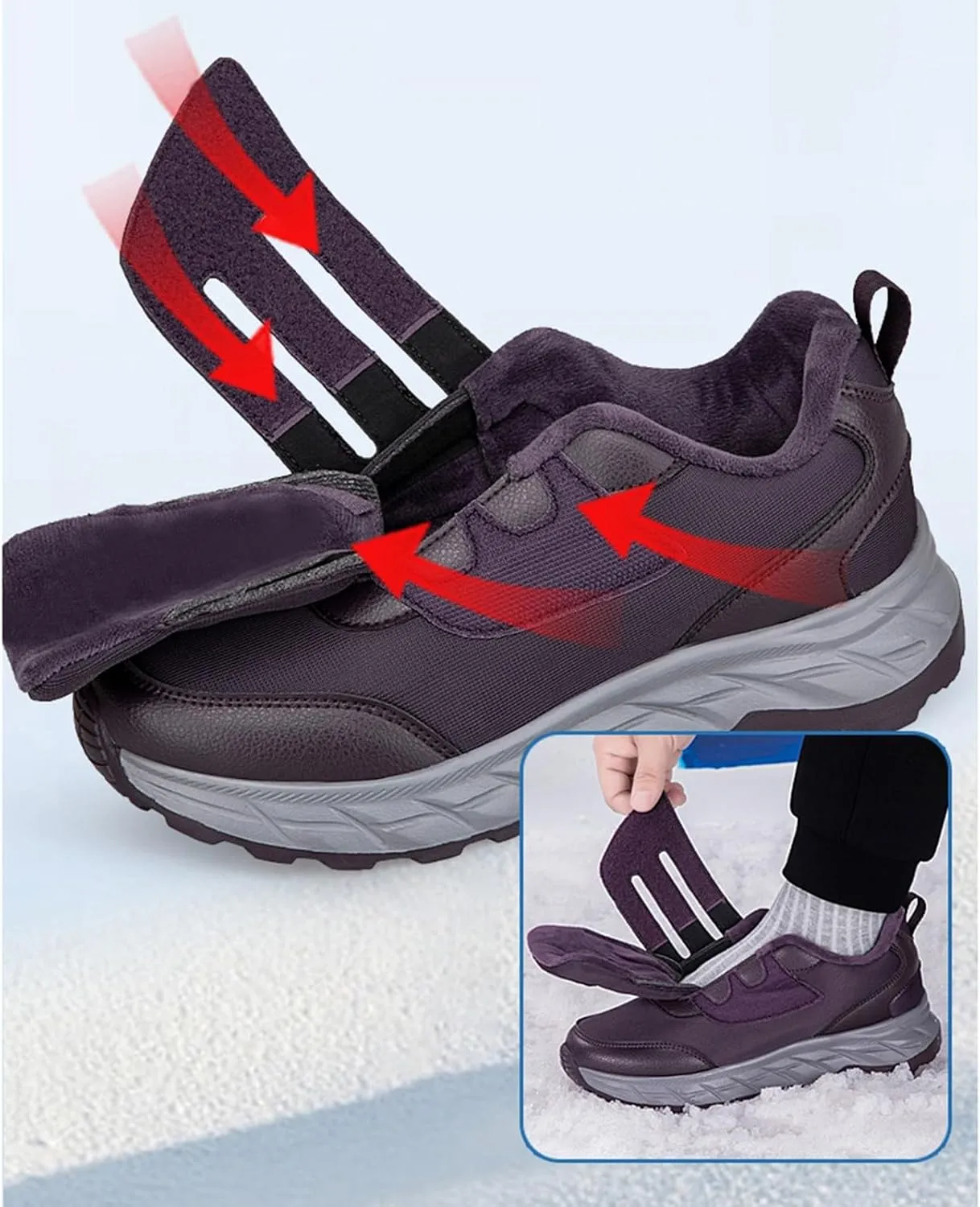 Mens Work Boots Waterproof Hiking Sneakers Warm Fur Lined Safety Toe Shoes for Women Food Service Waterproof Outdoor Shoes Lightweight Anti Slip Hike Grounded Footwear