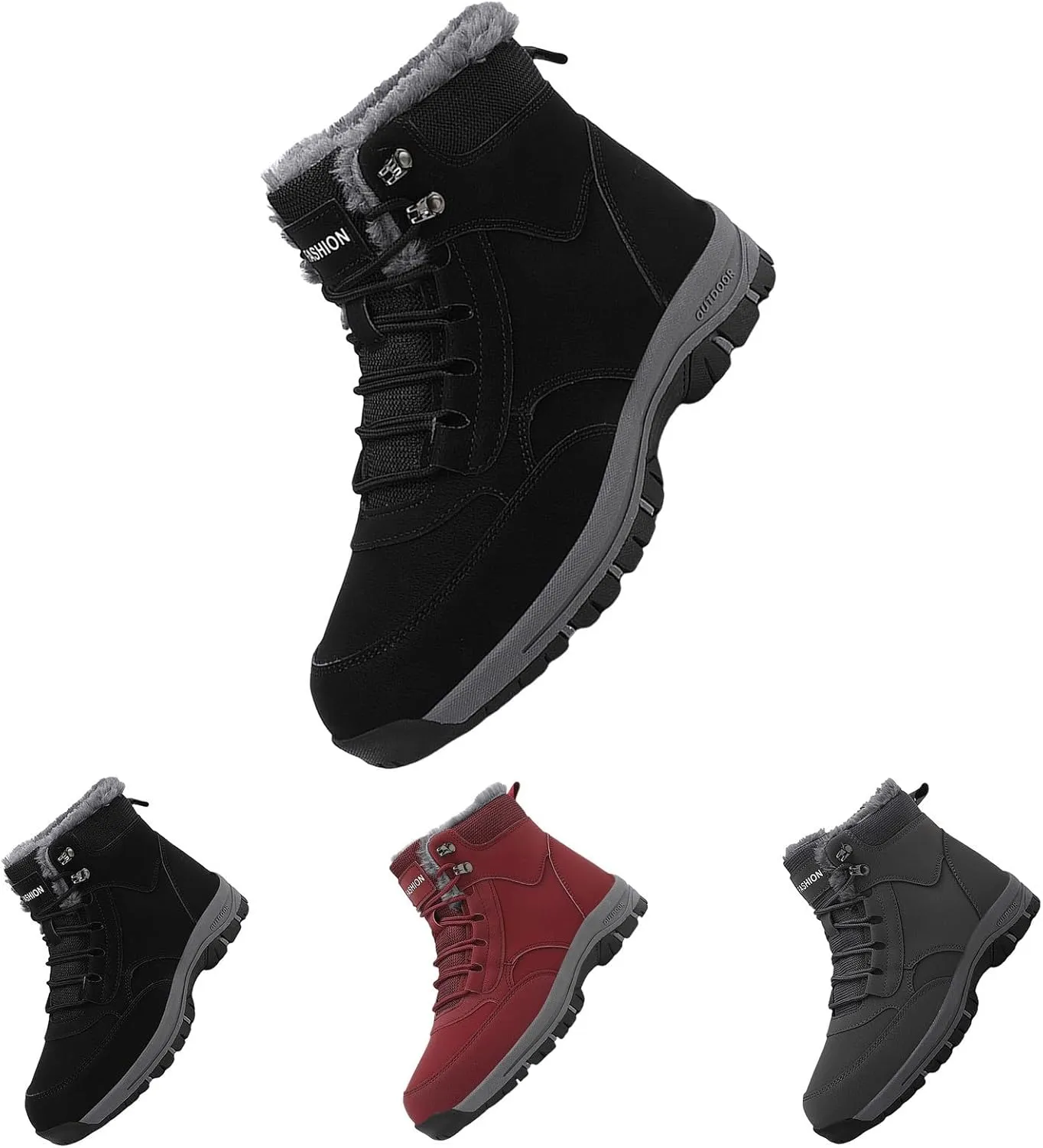 Mens Work Boots Wide Width Hiking Sneakers Warm Ankle Women's Working Shoes Nonslip Work Botas Soft Toe Non Slip Rubber Sole Hike Grounded Footwear