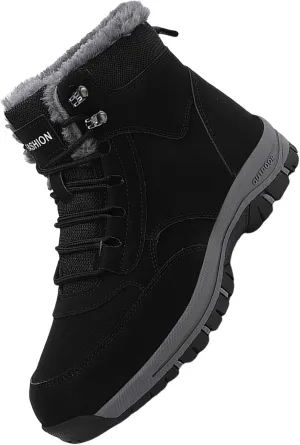 Mens Work Boots Wide Width Hiking Sneakers Warm Ankle Women's Working Shoes Nonslip Work Botas Soft Toe Non Slip Rubber Sole Hike Grounded Footwear