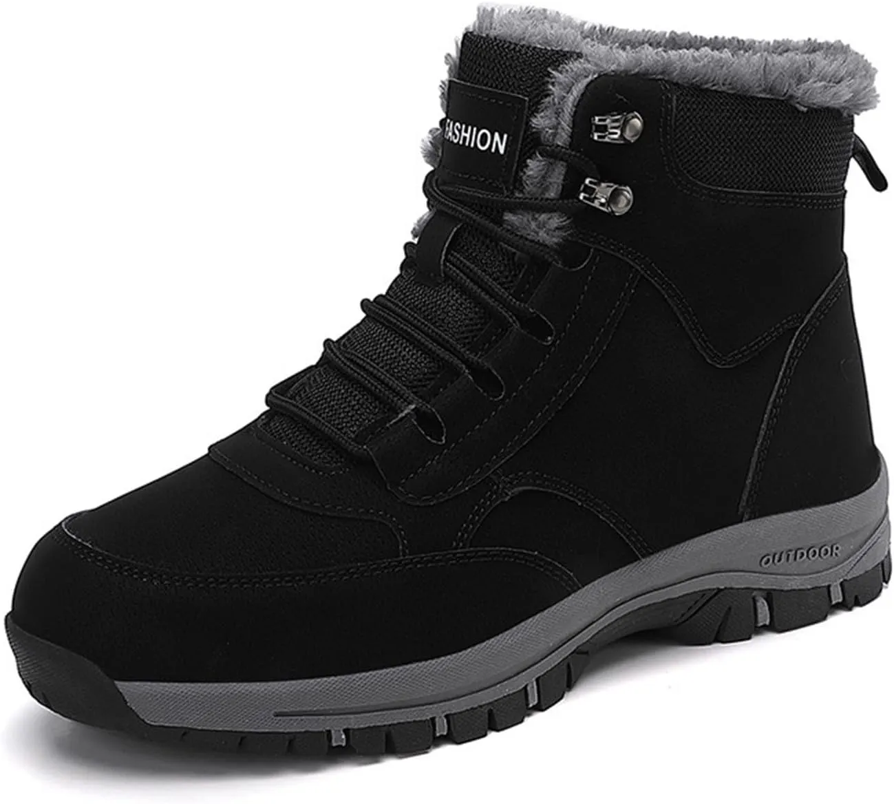 Mens Work Boots Wide Width Hiking Sneakers Warm Ankle Women's Working Shoes Nonslip Work Botas Soft Toe Non Slip Rubber Sole Hike Grounded Footwear