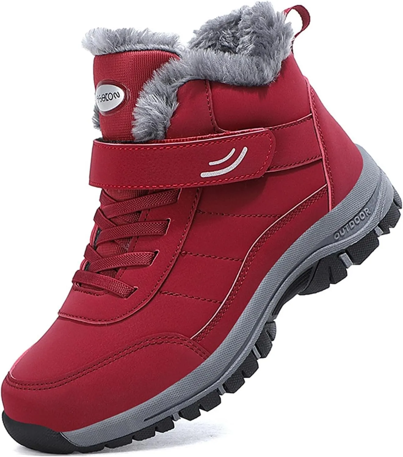 Men's Work Boots Wide Width Hiking Sneakers Warm Fur Lined Women's Safety Toe Shoes Non-Slip Winter Outdoor Botas Waterproof Non Slip Hike Grounded Footwear