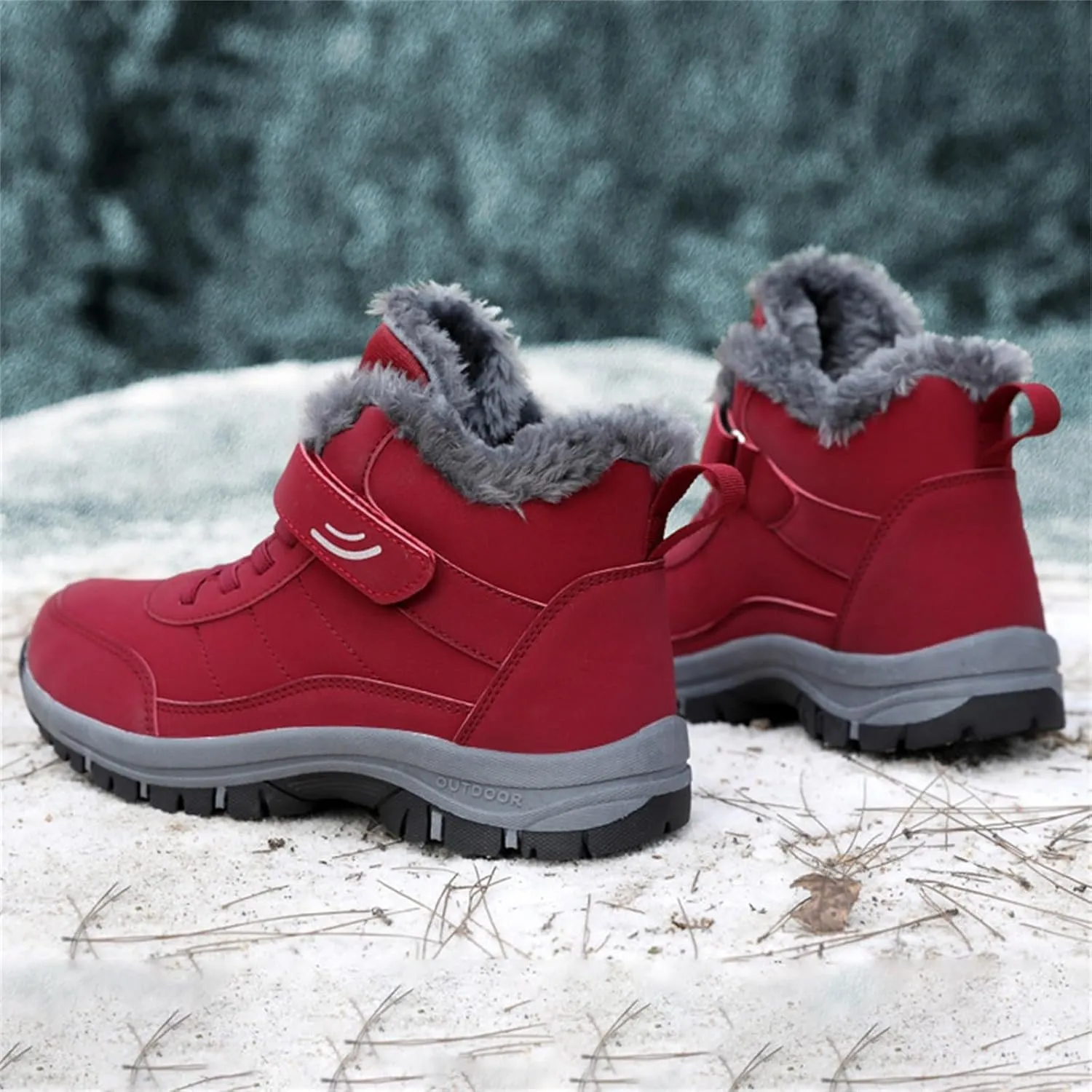 Men's Work Boots Wide Width Hiking Sneakers Warm Fur Lined Women's Safety Toe Shoes Non-Slip Winter Outdoor Botas Waterproof Non Slip Hike Grounded Footwear