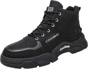 Men's Work Boots Wide Width Hiking Sneakers Warm Fur Lined Women's Safety Toe Shoes Non-Slip Winter Outdoor Botas Waterproof Non Slip Hike Grounded Footwear