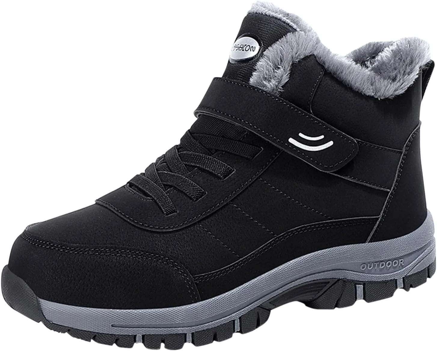 Men's Work Boots Wide Width Hiking Sneakers Warm Fur Lined Women's Safety Toe Shoes Non-Slip Winter Outdoor Botas Waterproof Non Slip Hike Grounded Footwear