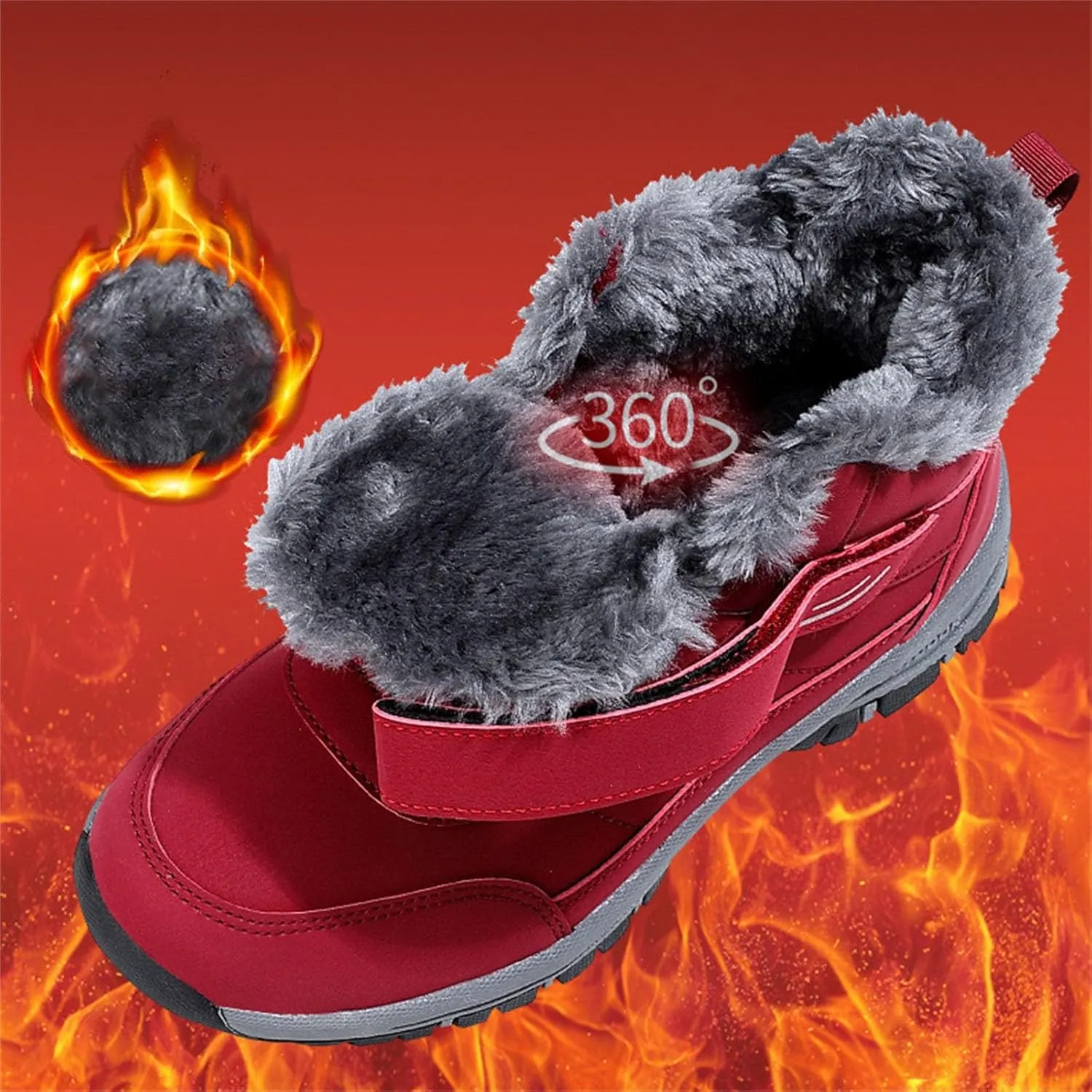 Men's Work Boots Wide Width Hiking Sneakers Warm Fur Lined Women's Safety Toe Shoes Non-Slip Winter Outdoor Botas Waterproof Non Slip Hike Grounded Footwear
