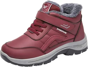 Mens Work Boots Wide Width Hiking Sneakers Zip Up Fur Lined Womens Workout Shoes with Zipper Waterproof Platform Botas Slip Resistant Hike Grounded Footwear
