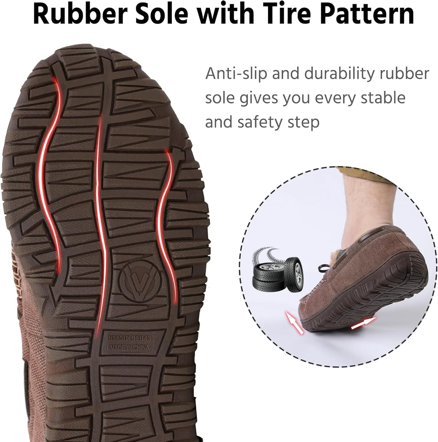 MIXIN Mens Slippers Indoor Outdoor Memory Foam House Shoes Anti-Slip Moccasins Slippers for Men