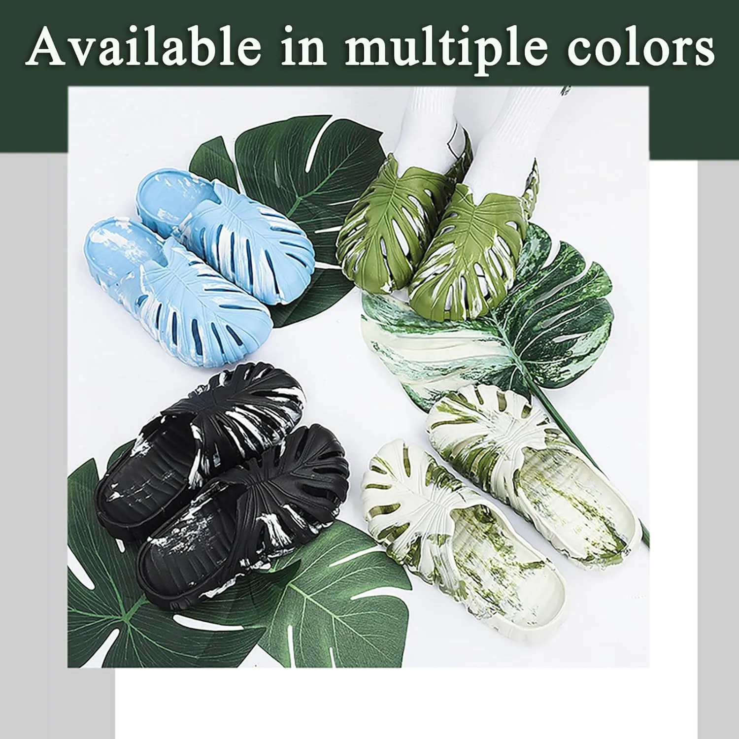 Monstera Slippers, New Unisex Anti-Slip Monstera Slippers, Sandals Shower Slippers Indoor and Outdoor