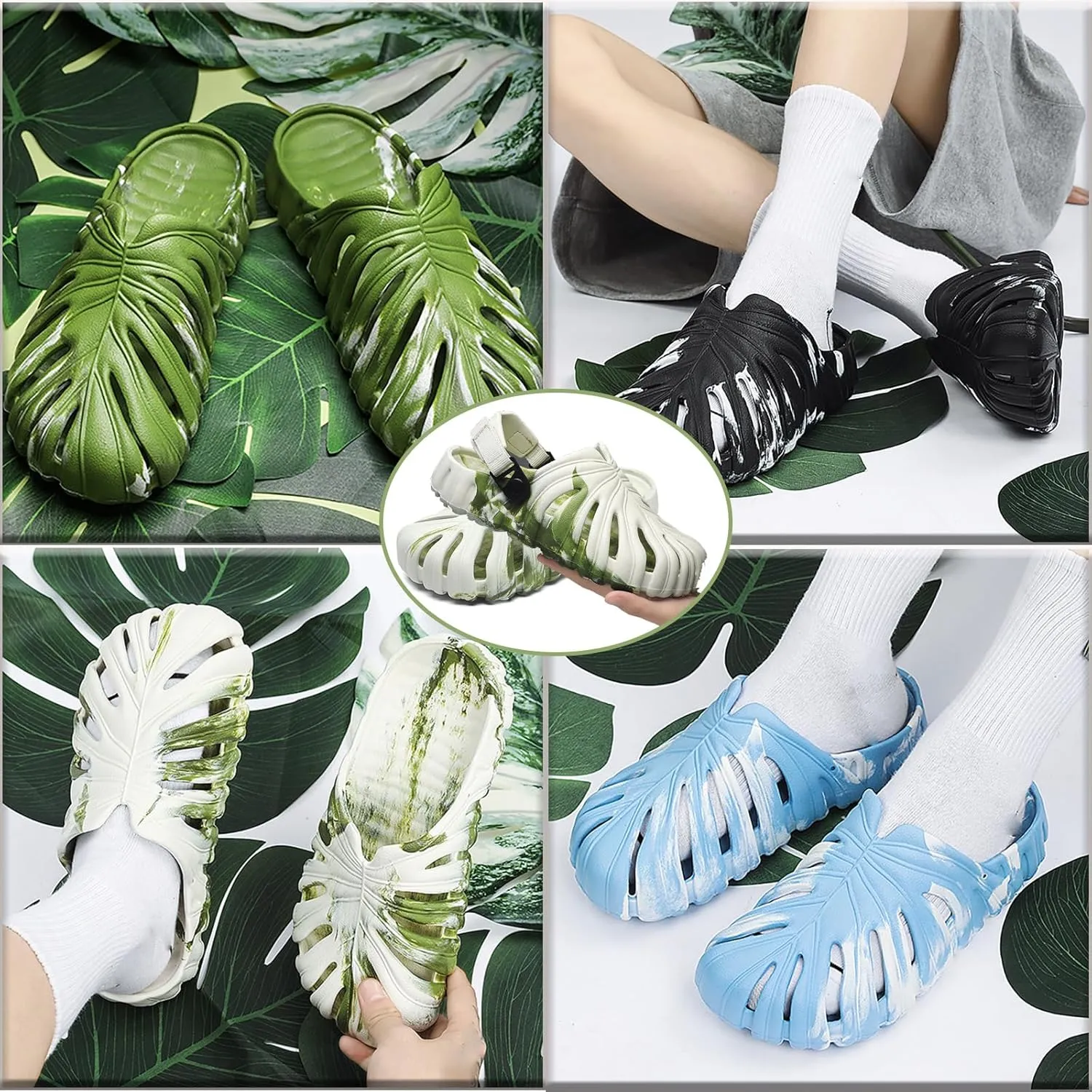 Monstera Slippers, New Unisex Anti-Slip Monstera Slippers, Sandals Shower Slippers Indoor and Outdoor