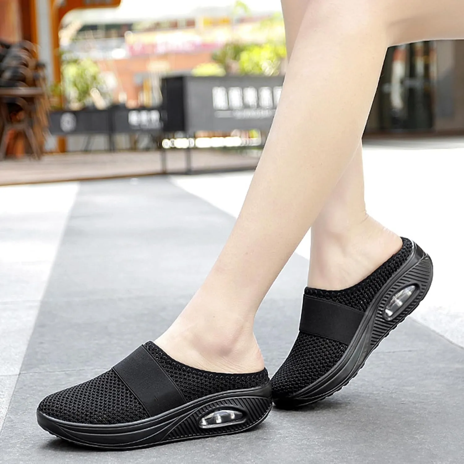 Mules for Women Walking Sneakers,Women's Lightweight Cushion Slip-On Walking Shoes-Orthopedic Walking Shoes
