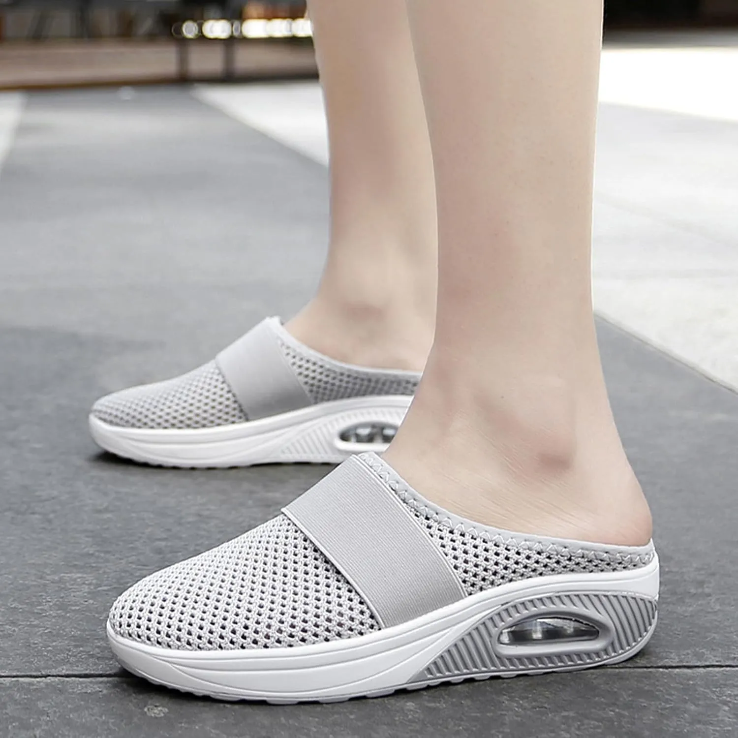 Mules for Women Walking Sneakers,Women's Lightweight Cushion Slip-On Walking Shoes-Orthopedic Walking Shoes