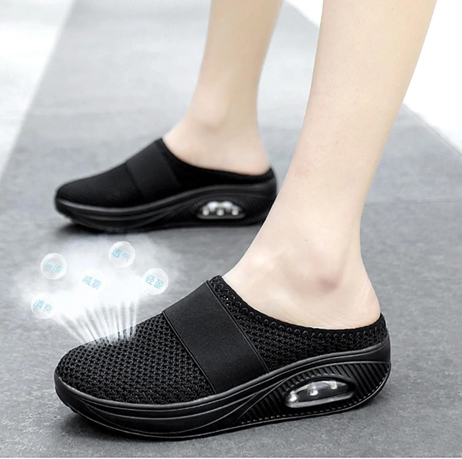 Mules for Women Walking Sneakers,Women's Lightweight Cushion Slip-On Walking Shoes-Orthopedic Walking Shoes
