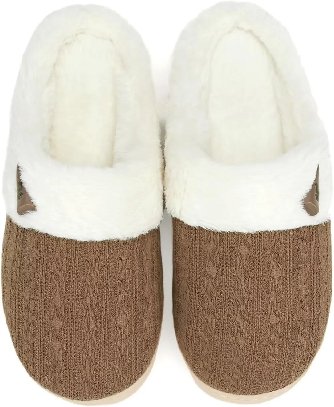 NineCiFun Women's Slip on Fuzzy House Slippers Memory Foam Slippers Scuff Outdoor Indoor Warm Plush Bedroom Shoes with Faux Fur Lining
