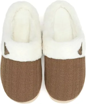 NineCiFun Women's Slip on Fuzzy House Slippers Memory Foam Slippers Scuff Outdoor Indoor Warm Plush Bedroom Shoes with Faux Fur Lining