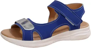 Orthopedic Sandals for Women Wide Width Strappy Arch Support Flat Sandals for Plantar Fasciitis Adjustable Ankle Strap