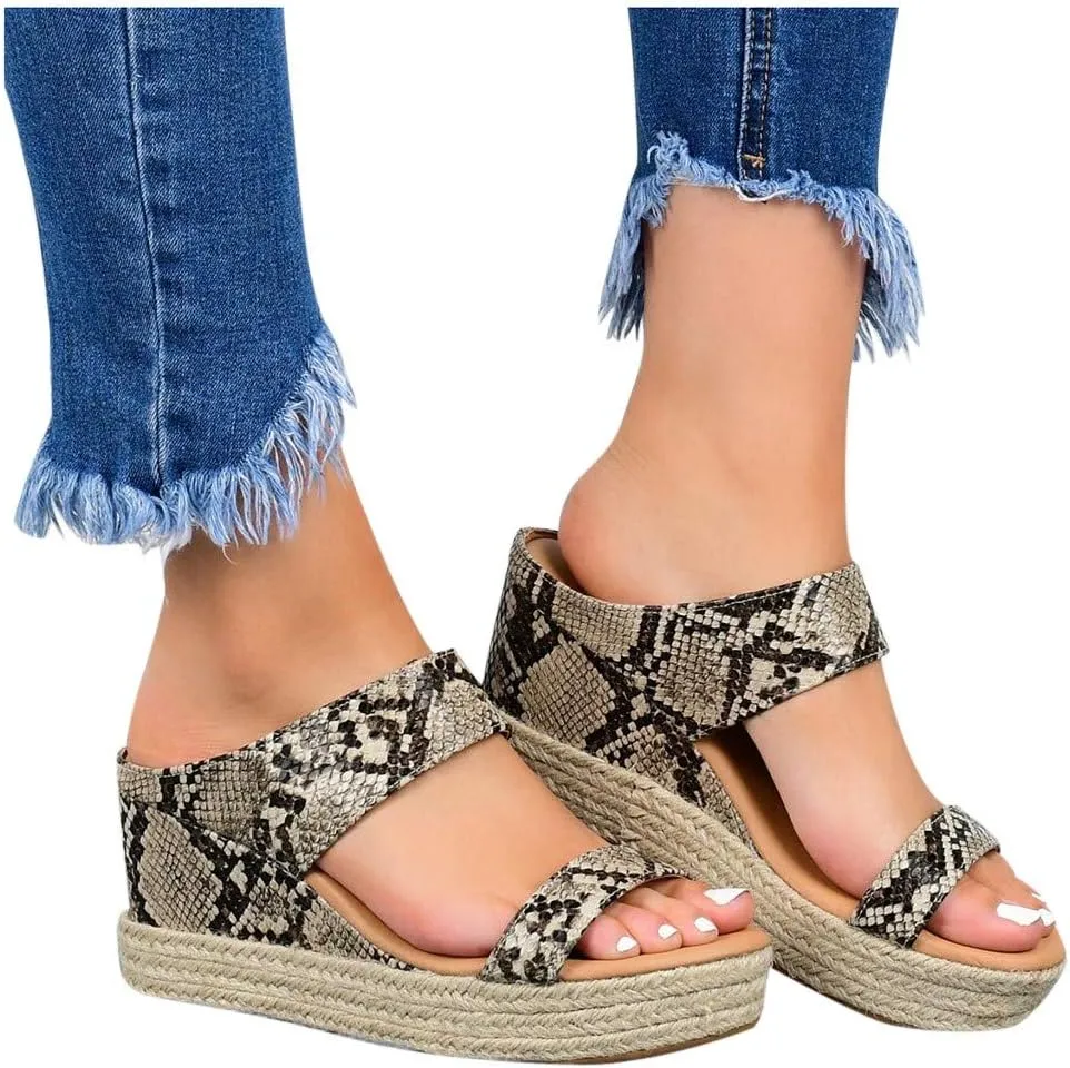 Platform Sandals for Women 2025 Women Chunky Heel Platform Sandals Open Toe Design Adjustable Buckle Straps Lightweight Comfortable Beach Vacation Shoes