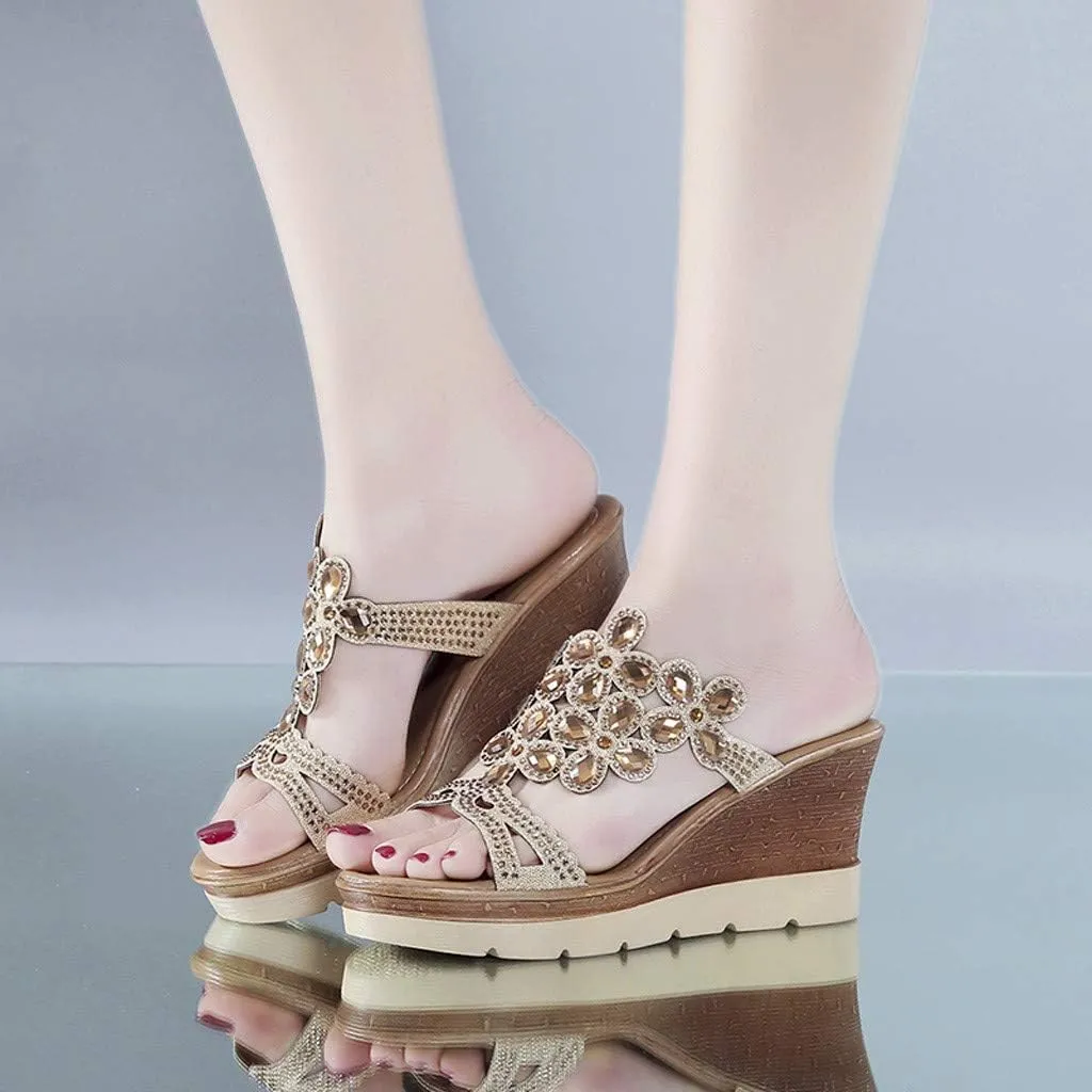 Platform Sandals for Women 2025 Women Slip On Platform Espadrille Sandals Raffia Wedge Design Adjustable Buckle Straps Lightweight Beach Vacation Shoes