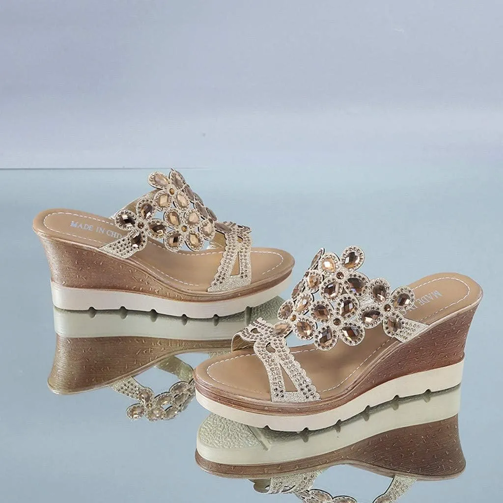 Platform Sandals for Women 2025 Women Slip On Platform Espadrille Sandals Raffia Wedge Design Adjustable Buckle Straps Lightweight Beach Vacation Shoes