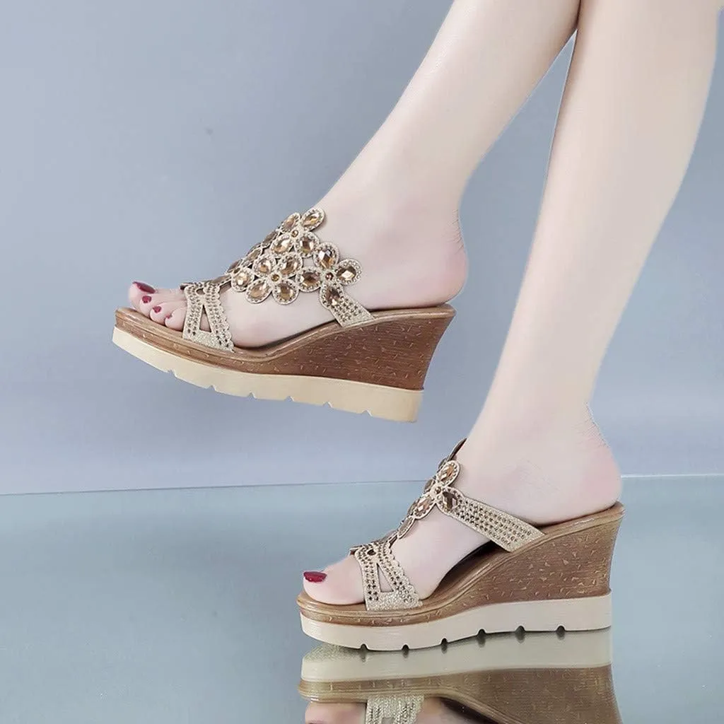 Platform Sandals for Women 2025 Women Slip On Platform Espadrille Sandals Raffia Wedge Design Adjustable Buckle Straps Lightweight Beach Vacation Shoes