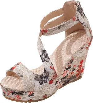 Platform Sandals for Women Womens Walking Sandals Comfortable Summer Platform Comfortable Low Wedges Womens Sandal