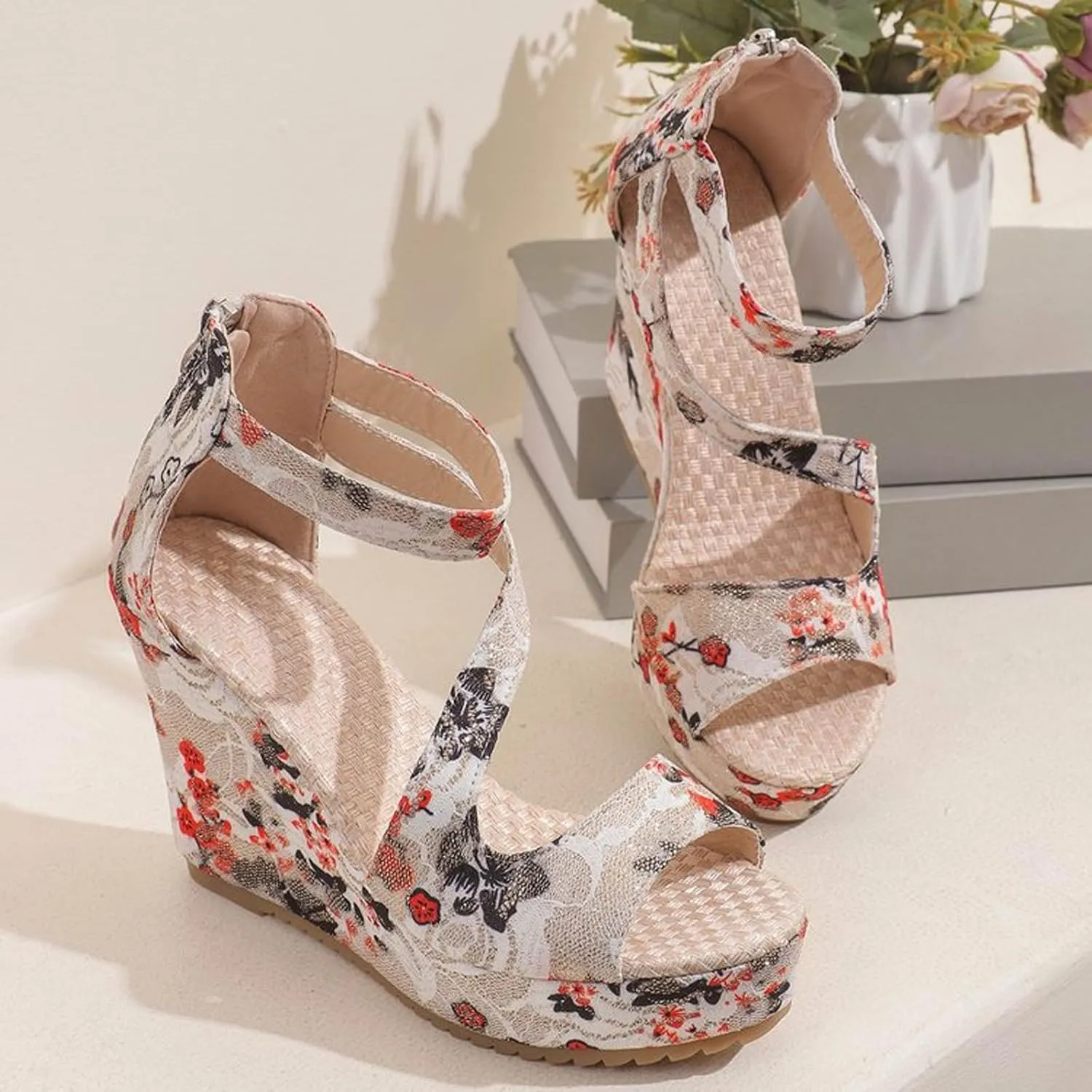 Platform Sandals for Women Womens Walking Sandals Comfortable Summer Platform Comfortable Low Wedges Womens Sandal