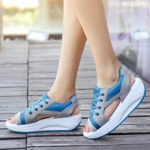 Platform Sandals Women Comfortable Wide Width Closed Toe Beach Slides Ankle Strap Wedges Flat Buckle up Walking Slip On Shoes Dressy Summer Dressy Sneakers 2025 Spring