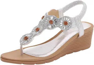 Platform Sandals Women Double Ankle Strap Buckle Closure Open Toe High Heel Wedges for Dressy Office or Evening Wear Orthopedic Sandal Beach Dressy Flip Flops for Wide Toe 2025 Spring