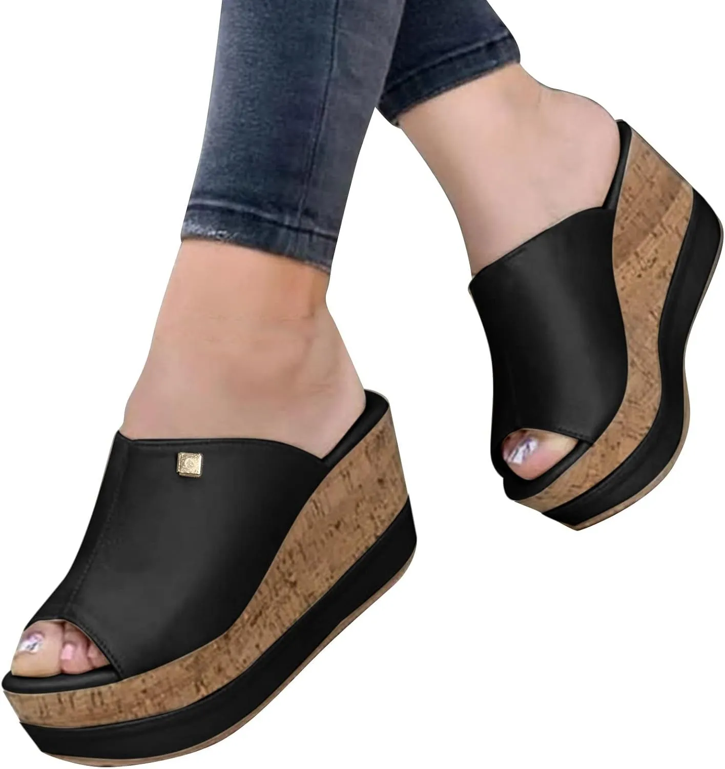 Platform Sandals Women Dressy Open Toe Raffia Wedge Ankle Wrap Lightweight Summer Evening Shoes Arch Support 2025 Spring and Summer Vacation