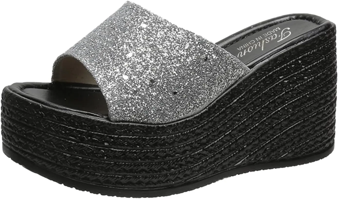 Platform Sandals Women Dressy Open Toe Two-Strap Buckle Chunky Heel Lightweight Summer Party Shoes Arch Support 2025 Spring and Summer Vacation