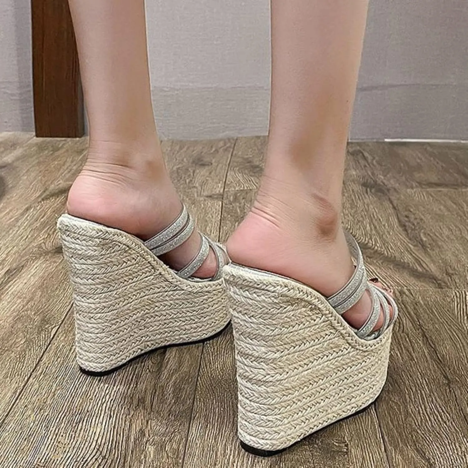 Platform Sandals Women Foldable Travel Sandals with Elastic Bands and Compact Wedge Heel for Vacation Packing Ease Orthopedic Sandal Beach Dressy Flip Flops for Wide Toe 2025 Spring